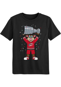 Stormy  Outer Stuff Carolina Hurricanes Boys Black Mascot Trophy Short Sleeve T-Shirt