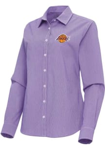 Antigua Los Angeles Lakers Womens Porter Long Sleeve Purple Dress Shirt