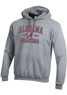 Champion Alabama Crimson Tide Mens Grey Est. Date Grandma Powerblend Long Sleeve Hoodie