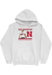 Keri Leimbach Nebraska Cornhuskers Mens White Portrait Hoodie Player Hood