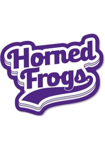 TCU Horned Frogs 3.5" Varsity Script Rugged Stickers - Purple