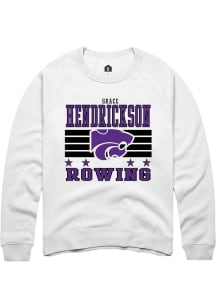 Grace Hendrickson K-State Wildcats Mens White NIL Striped Player Crew