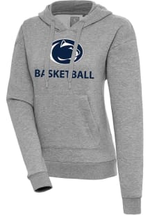 Antigua Penn State Nittany Lions Womens Grey Heather Basketball  Victory Hooded Sweatshirt