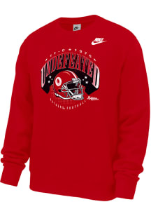 Nike Rutgers Scarlet Knights Mens Red Undefeated Homecoming Long Sleeve Crew Sweatshirt