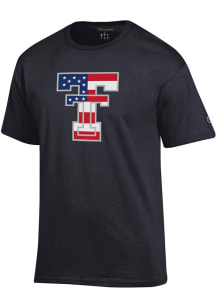 Champion Texas Tech Red Raiders Black Flag Script Name Short Sleeve T Shirt
