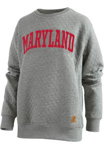 Pressbox Maryland Terrapins Womens Grey Canyon Crew Sweatshirt
