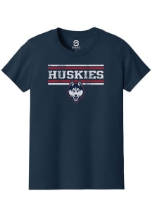 Summit Sportswear UConn Huskies Youth Navy Blue Bars Short Sleeve T-Shirt