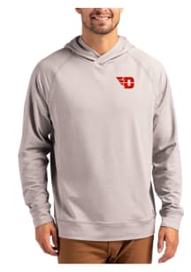 Cutter and Buck Dayton Flyers Mens Grey Adapt Knit Hood Long Sleeve Hoodie