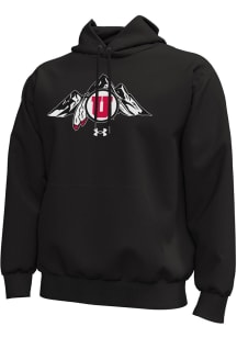 Under Armour Utah Utes Mens Black Icon Fleece Long Sleeve Hoodie