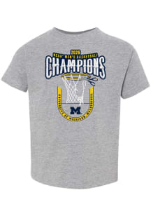 Summit Sportswear Michigan Wolverines Toddler Grey 2026 Men's Basketball National Champions Short..