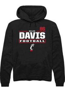 Kellen Davis Cincinnati Bearcats Mens Black Football NIL Stacked Box Player Hood