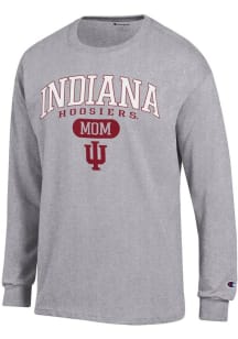 Champion Indiana Hoosiers Grey Pill Box Mom Jersey Long Sleeve T Shirt