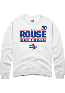 Elle Rouse Tulsa Golden Hurricane Mens White NIL Stacked Box Player Crew