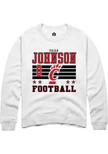 Isaiah Johnson Cincinnati Bearcats Mens White Football NIL Striped Player Crew