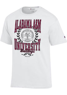 Champion Alabama A&M Bulldogs White Arch Name Crest Short Sleeve T Shirt