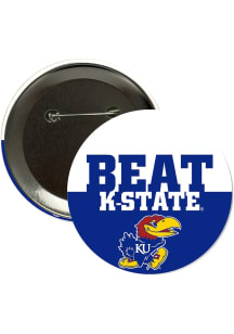 Kansas Jayhawks 3" Beat Kansas State Button - Blue