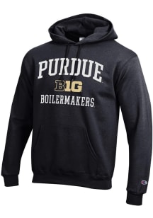 Champion Purdue Boilermakers Mens Black Big Ten Powerblend Long Sleeve Hoodie