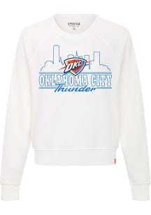 Oklahoma City Thunder Womens White Ashlyn Crew Sweatshirt