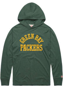 Homage Green Bay Packers Mens Green Arch Over Pill Long Sleeve Lightweight Hoodie