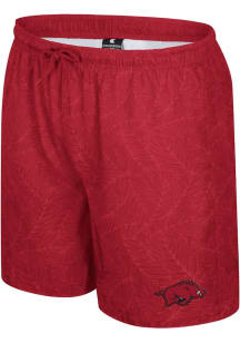 Colosseum Arkansas Razorbacks Mens Cardinal Red Duncan Camp Swim Trunks