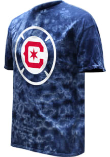 Chicago Fire Navy Blue Color Wash Logo Short Sleeve T Shirt