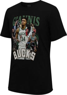Giannis Antetokounmpo Milwaukee Bucks Black Player Crossroads Short Sleeve Fashion Player T Shirt