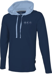 Sporting Kansas City Mens Navy Blue Tradition Long Sleeve Lightweight Hoodie