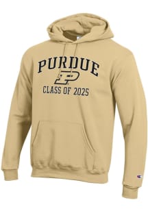 Champion Purdue Boilermakers Mens Gold Font Class of 2025 Powerblend Long Sleeve Hoodie