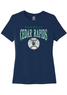 Summit Sportswear Cedar Rapids Kernels Womens Navy Blue Homerun Short Sleeve T-Shirt