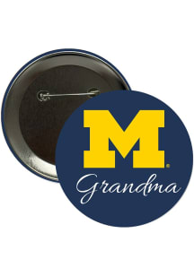 Michigan Wolverines 3" Grandma Button - Navy Blue