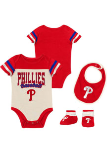 Philadelphia Phillies Baby Red Up One Set One Piece with Bib