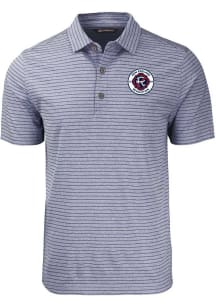 Cutter and Buck New England Revolution Navy Blue Forge Heather Stripe Big and Tall Polo