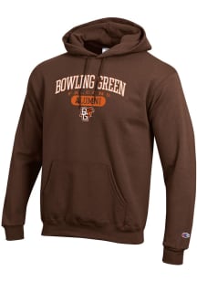 Champion Bowling Green Falcons Mens Brown Pill Box Alumni Powerblend Long Sleeve Hoodie