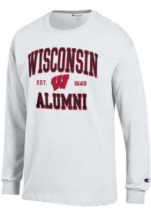 Champion Wisconsin Badgers White Est Alumni Jersey Long Sleeve T Shirt