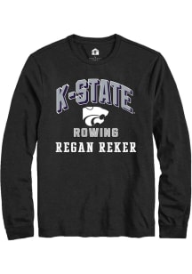 Regan Reker K-State Wildcats Black NIL Arch Logo Long Sleeve Player T Shirt