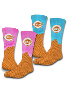 Cincinnati Reds ISlide Ice Cream Drip Mens Crew Socks