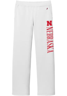 Nebraska Cornhuskers Womens Reverse Fleece White Sweatpants
