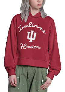 Starter Indiana Hoosiers Womens Crimson Baseline Hooded Sweatshirt