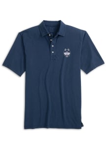 Johnnie O UConn Huskies Mens Navy Blue Coastal Wash Short Sleeve Fashion Polo