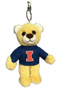 Illinois Fighting Illini 4.5inch Fluffy Bear Keychain - Orange