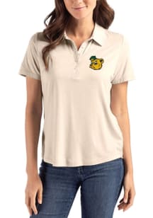 Cutter and Buck Baylor Bears Womens Oatmeal Vault Coastline Eco Short Sleeve Polo Shirt