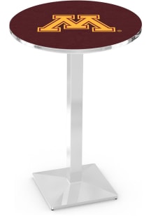 Minnesota Golden Gophers Chrome Square Base Pub Table
