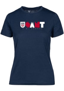 Levelwear USMNT Womens Navy Blue Maddox Abstract Short Sleeve T-Shirt