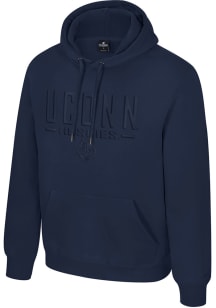 Colosseum UConn Huskies Mens Navy Blue Mikey Tonal Long Sleeve Hoodie