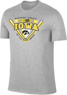 Iowa Hawkeyes Grey 2026 Big Ten Baseball Tournament Participant Short Sleeve T Shirt