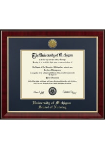 Michigan Wolverines Medallion Murano School of Nursing Diploma Frame - Navy Blue
