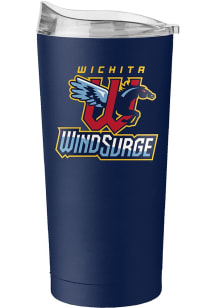 Logo Brands Wichita Wind Surge 20oz Flipside Powder Coat Stainless Steel Tumbler - Navy Blue