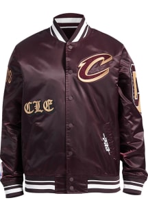 Pro Standard Cleveland Cavaliers Mens Maroon Old English Satin Light Weight Jacket