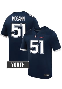 Joe Mcgann UConn Huskies Youth Navy Blue Nike NIL Name And Number Football Jersey
