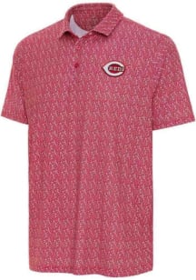 Antigua Cincinnati Reds Mens Red Botanic Short Sleeve Polo